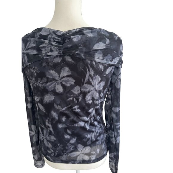 STEVE MADDEN Black Gray Mesh Wrap Top Size XL NEW with tags - Picture 6 of 7